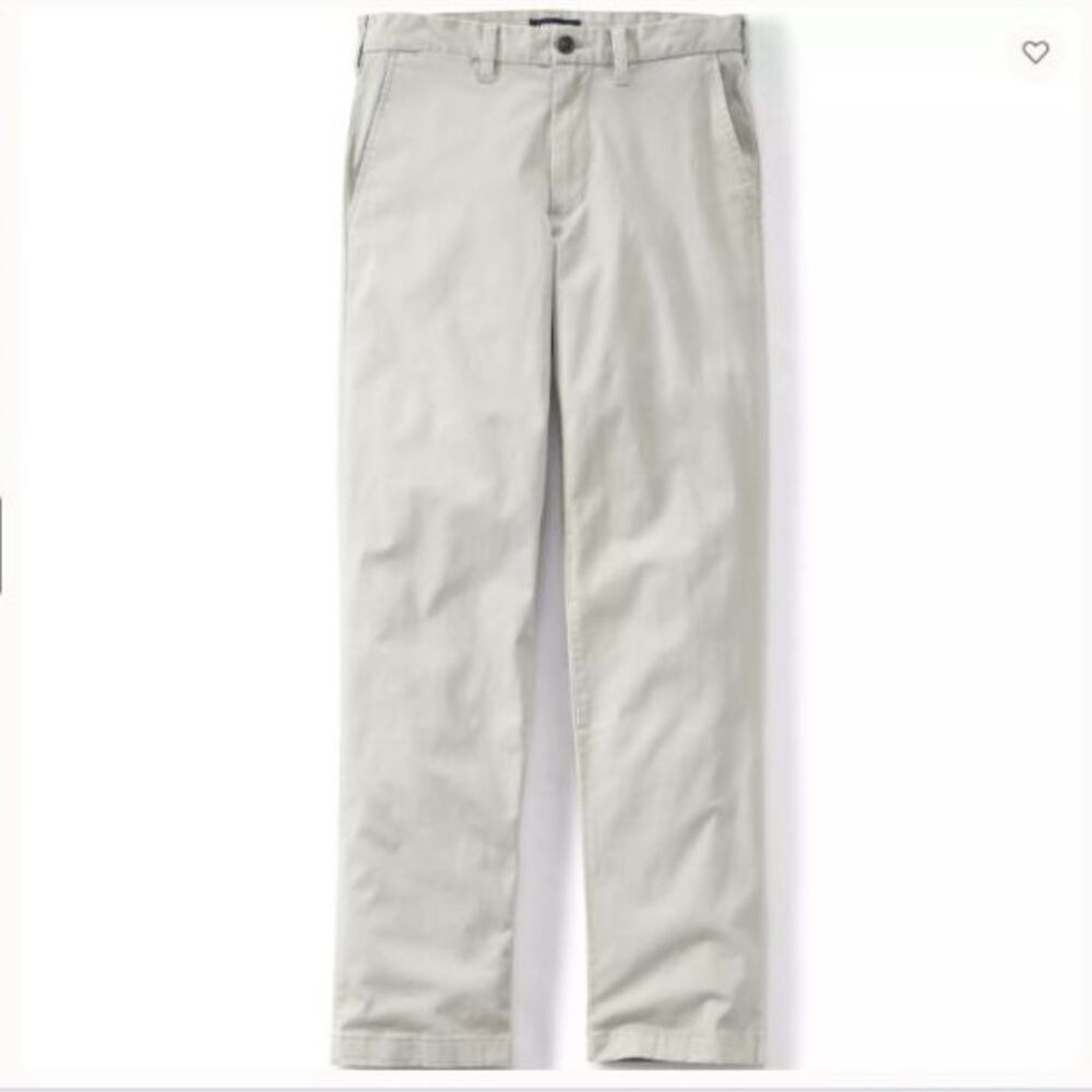lands end new $79.95 chino pants men's tall 42 x 32 xl 97% cotton beige stone